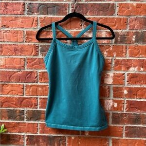 Lululemon 8 Teal Sleeveless Racerback Tank Mesh Panel Pocket